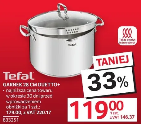 Garnek 28cm Duetto+ Tefal promocja w Selgros