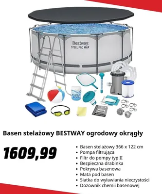 Basen stelażowy Bestway ogrodowy okrągły promocja w Media Markt