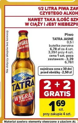 Piwo Tatra Jasne promocja w Carrefour Express