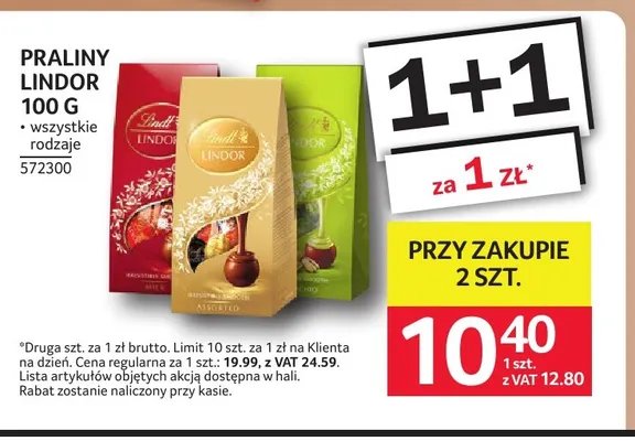 Praliny Lindor promocja w Selgros