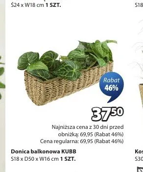 Donica balkonowa KUBB S18 x D50 x W16cm promocja w Jysk