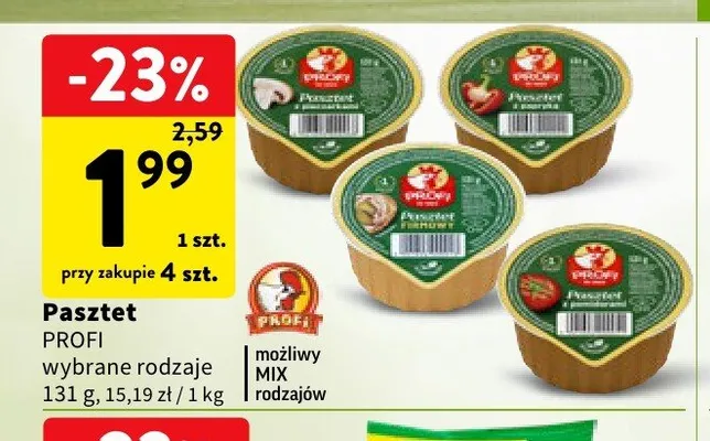 Pasztet z pieczarkami Profi promocja w Intermarche
