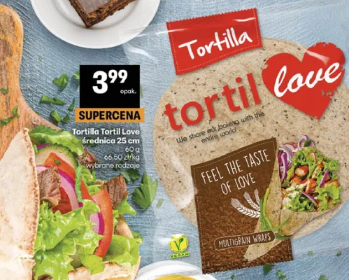 Tortilla średnica 25 cm promocja w Delikatesy Centrum
