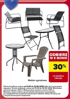 Meble ogrodowe promocja w Carrefour Market