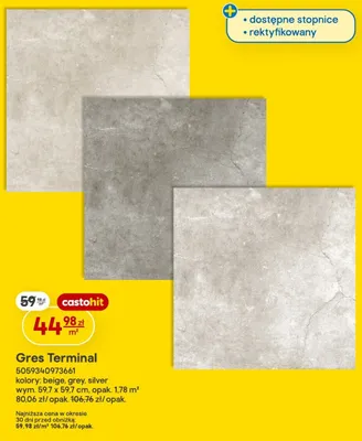 Gres Terminal beige promocja w Castorama
