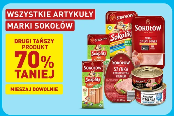 Parówki drobiowo-cielęce Sokoliki Sokołów promocja w Aldi