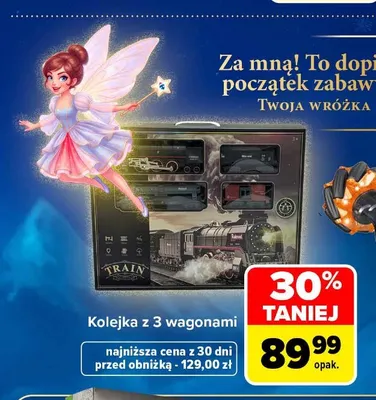 Kolejka z 3 wagonami promocja w Carrefour Market