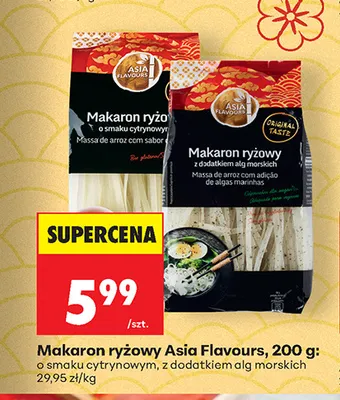 Makaron ryżowy o smaku cytrynowym Asia Flavours promocja w Biedronka