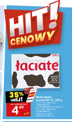 Masło ekstra Łaciate 83% promocja w Twój Market