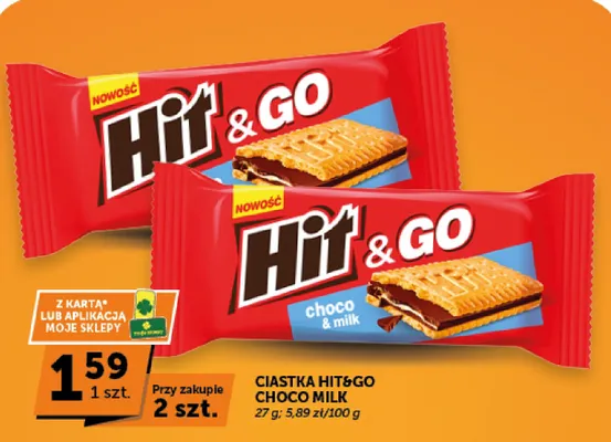 Ciastka Hit & Go Choco Milk promocja w Groszek
