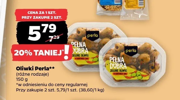 Oliwki zielone w marynacie chili Perla promocja w Netto