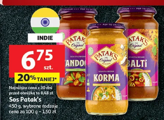 Sos Patak's, wybrane rodzaje promocja w Auchan