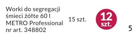 Worki do segregacji śmieci żółte 60 l METRO Professional promocja w Makro