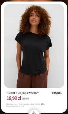 T-shirt z miękkiej wiskozy Bonprix promocja w bonprix