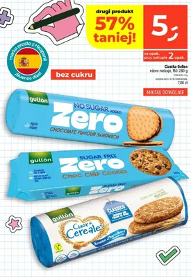 Ciastka Gullón Zero Chocolate Flavour Sandwich promocja w Dealz
