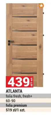 Drzwi ATLANTA folia fresh, fresh+ 60-90 folia premium promocja w Merkury Market