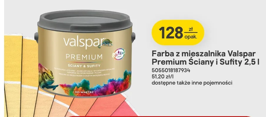 Farba z mieszalnika Valspar Premium Ściany i Sufity promocja w Castorama
