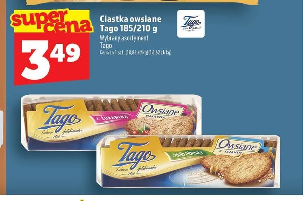Ciastka owsiane Tago promocja w TOPAZ