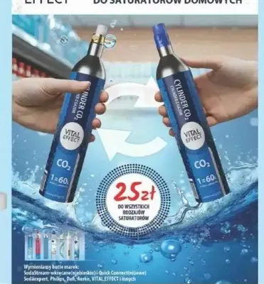 Wymiana butli CO2 do saturatorów domowych Vital Effect promocja w Słoneczko