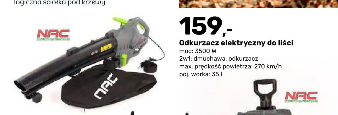 Odkurzacz elektryczny do liści Nac promocja w Bricomarche