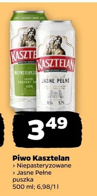 Piwo Kasztelan Niepasteryzowane Jasne Pełne promocja w Netto