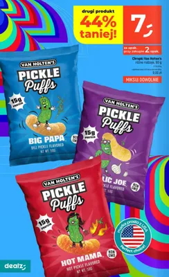 Chrupki Pickle Puffs Big Papa Van Holten's promocja w Dealz