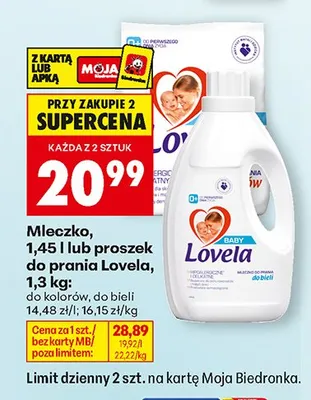 Mleczko do prania Lovela promocja w Biedronka