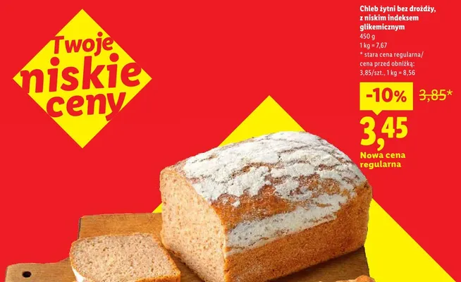 Chleb żytni bez drożdży z niskim indeksem glikemicznym promocja w Lidl