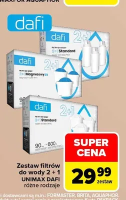 Zestaw filtrów do wody 2+1 Unimax Dafi promocja w Carrefour