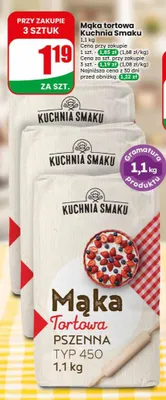Mąka tortowa pszenna typ 450 promocja w Dino