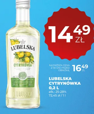 Likier Lubelska Cytrynówka promocja w Duży Ben