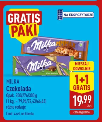 Czekolada whole hazelnuts Milka promocja w Aldi