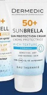 Ultralekki krem ochronny do twarzy Dermedic Sunbrella SPF50+ do cery suchej i normalnej promocja w Hebe