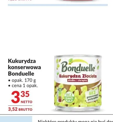 Kukurydza konserwowa Bonduelle Złocista promocja w Makro