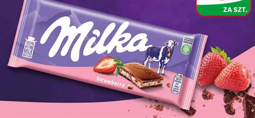 Czekolada Milka Strawberry promocja w Dino