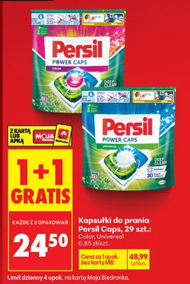 Kapsułki do prania Power Caps Color promocja w Biedronka