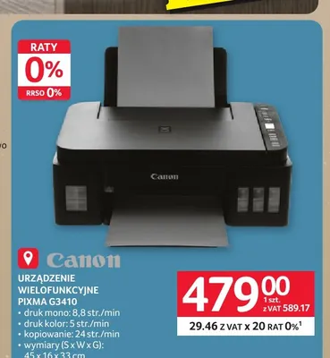 Urządzenie wielofunkcyjne Pixma G3410 Canon promocja w Selgros