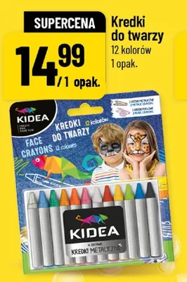 Kredki do twarzy KIDEA 12 kolorów promocja w POLOmarket