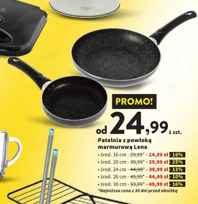 Patelnia z powłoką marmurową Lena 26 cm promocja w Intermarche