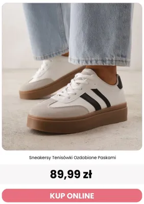 Sneakersy tenisówki ozdobione paskami Renee promocja w Renee
