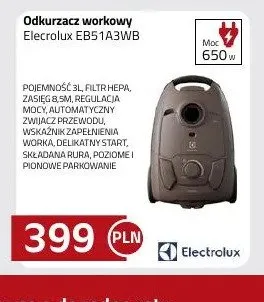 Odkurzacz workowy Electrolux EB51A3WB promocja w kakto.pl