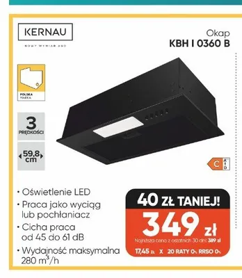 Okap Kernau KBH I 0360 B promocja w Max Elektro