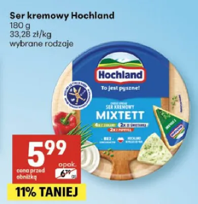 Ser kremowy Hochland Mixtett promocja w Delikatesy Centrum