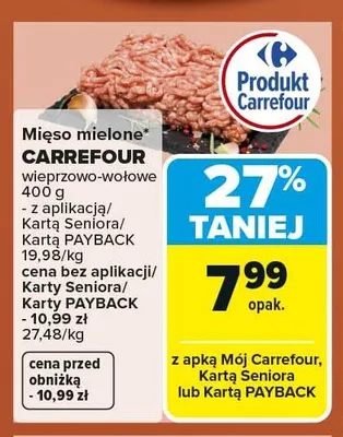 Mięso mielone wieprzowo-wołowe CARREFOUR promocja w Carrefour