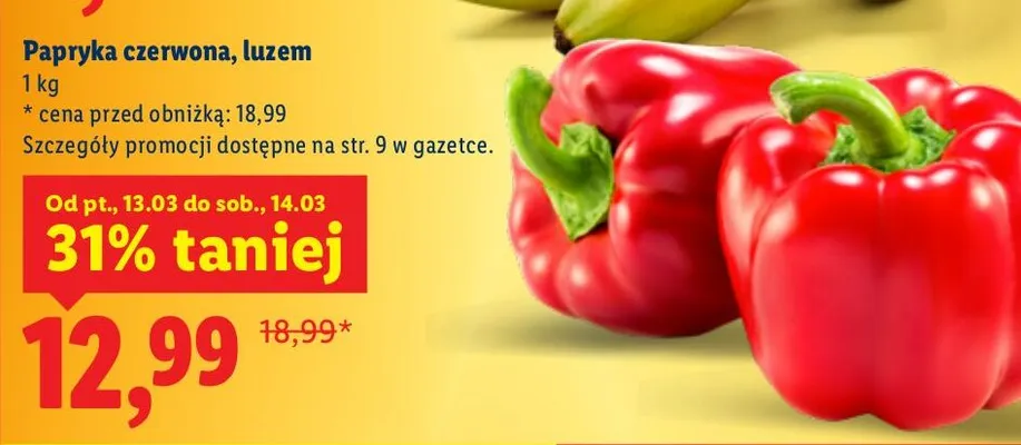 Papryka czerwona, luzem promocja w Lidl