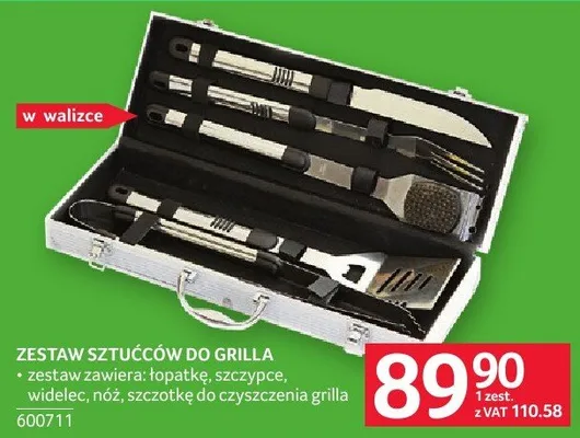 Zestaw sztućców do grilla promocja w Selgros