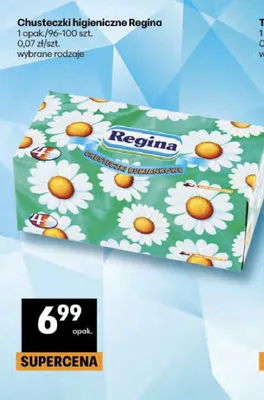 Chusteczki higieniczne Regina rumiankowe promocja w Delikatesy Centrum