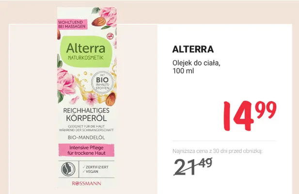 Olejek do ciała promocja w Rossmann