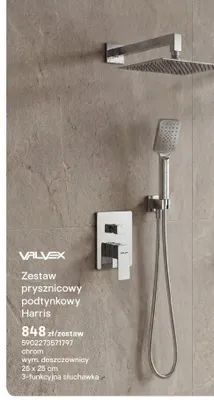 Zestaw prysznicowy podtynkowy Valvex Harris chrom promocja w Castorama