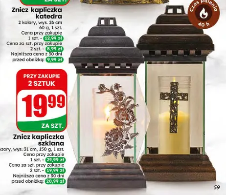 Znicz kapliczka szklana promocja w Dino